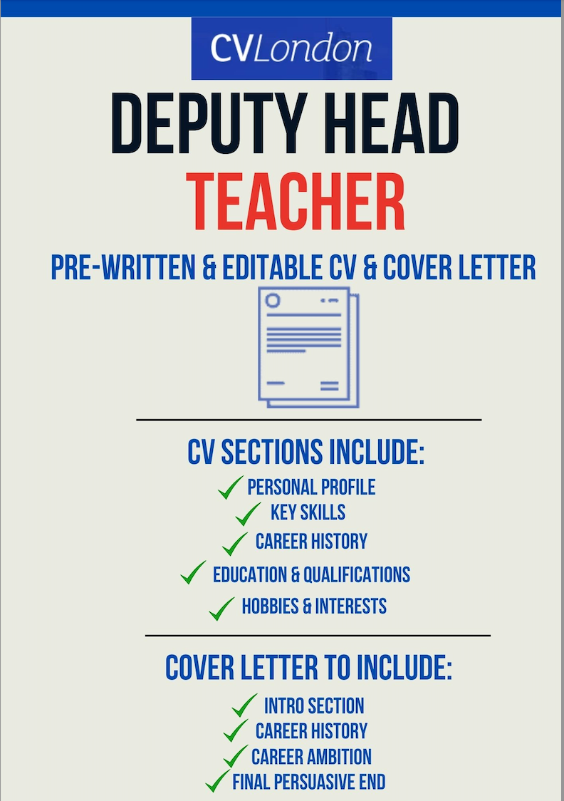 Deputy Head Teacher CV & Cover Letter Pre-Written Template