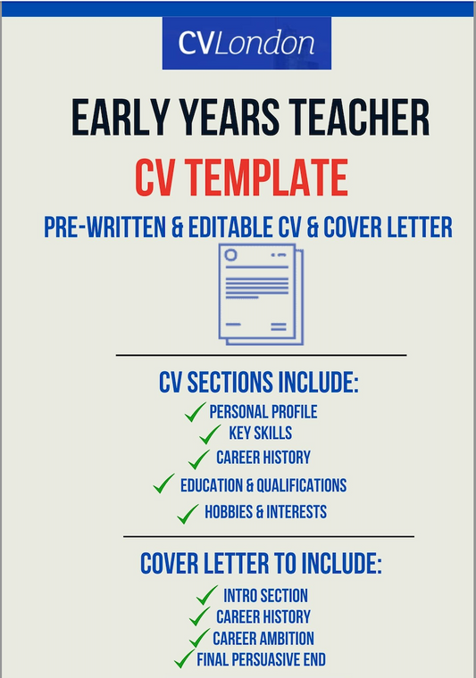 Early Years Teacher CV & Cover Letter Template
