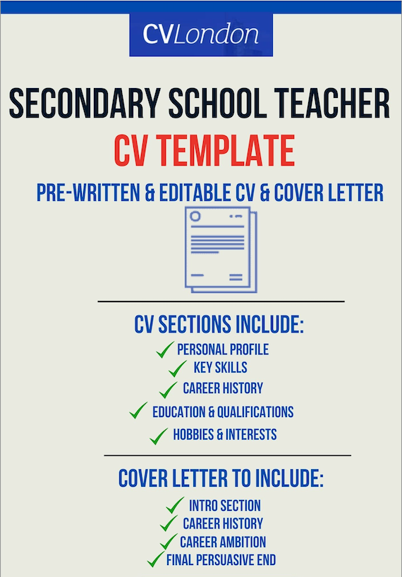 Secondary School Teacher CV & Cover Letter Template