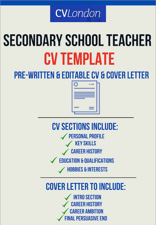 Secondary School Teacher CV & Cover Letter Template